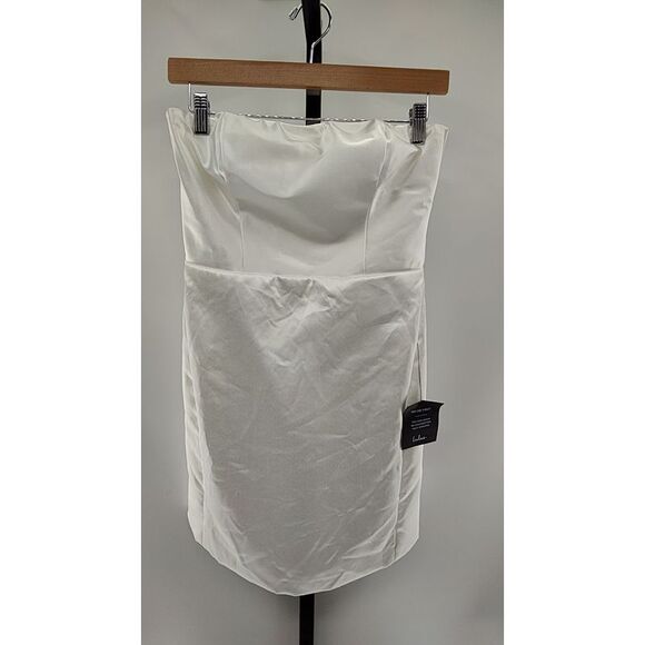 Lulu's Elegant White Strapless Dress - Picture 2 of 3